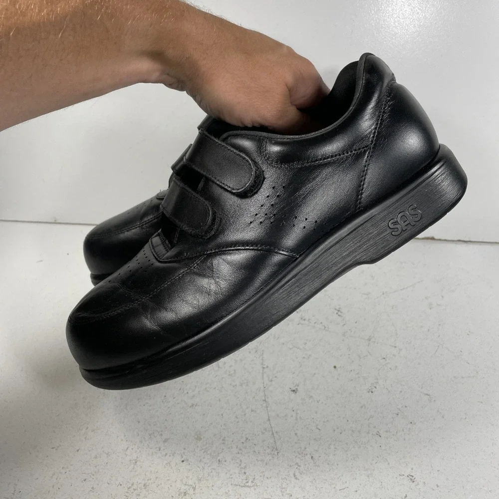 SAS VTO Leather Tripad Comfort Walking Shoe Black Leather Men 9.5 WWW Extra Wide